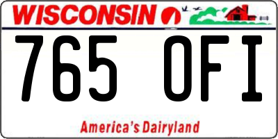 WI license plate 765OFI