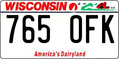 WI license plate 765OFK