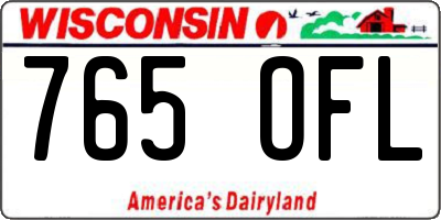 WI license plate 765OFL