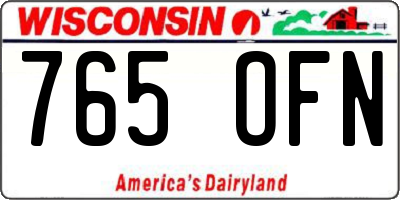 WI license plate 765OFN