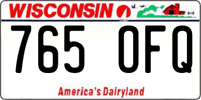 WI license plate 765OFQ