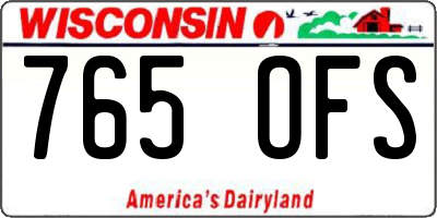 WI license plate 765OFS