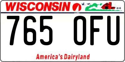 WI license plate 765OFU