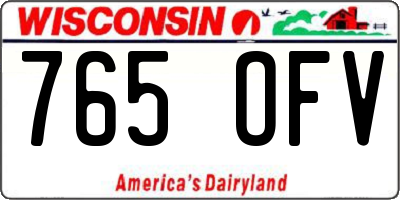 WI license plate 765OFV