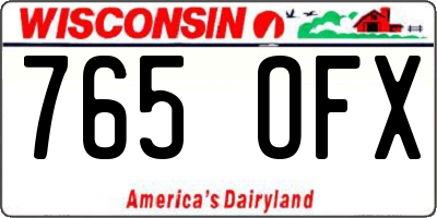 WI license plate 765OFX