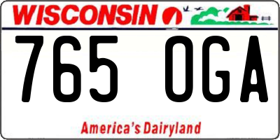 WI license plate 765OGA