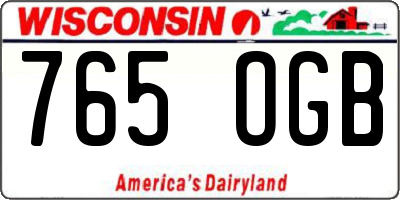 WI license plate 765OGB