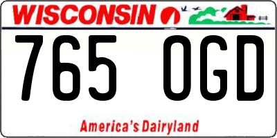 WI license plate 765OGD