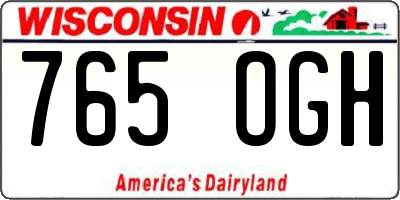 WI license plate 765OGH