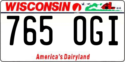 WI license plate 765OGI
