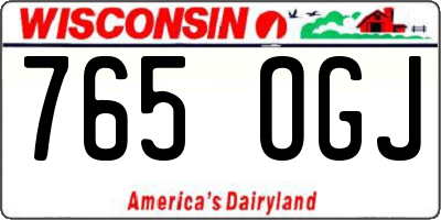 WI license plate 765OGJ