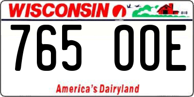 WI license plate 765OOE