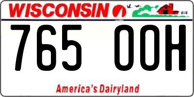 WI license plate 765OOH