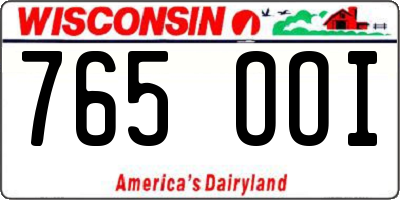 WI license plate 765OOI