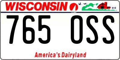 WI license plate 765OSS