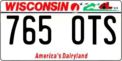 WI license plate 765OTS