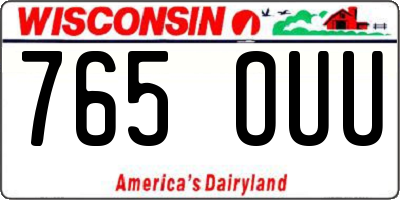 WI license plate 765OUU