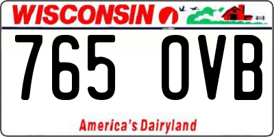 WI license plate 765OVB