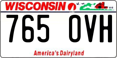 WI license plate 765OVH
