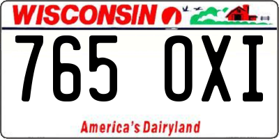 WI license plate 765OXI