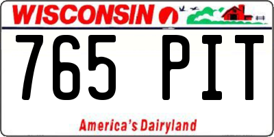 WI license plate 765PIT
