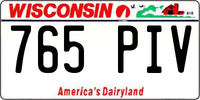 WI license plate 765PIV