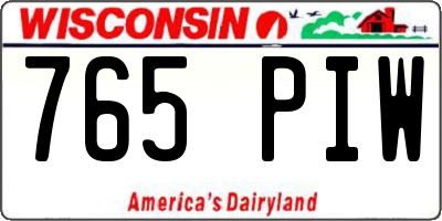 WI license plate 765PIW
