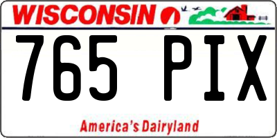 WI license plate 765PIX