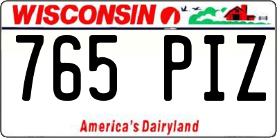 WI license plate 765PIZ