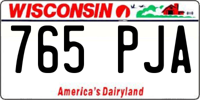 WI license plate 765PJA