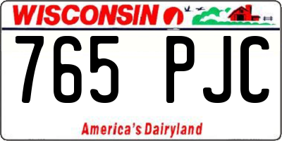 WI license plate 765PJC