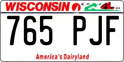 WI license plate 765PJF