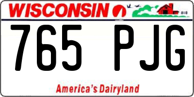 WI license plate 765PJG