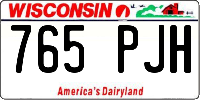 WI license plate 765PJH