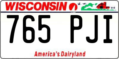 WI license plate 765PJI