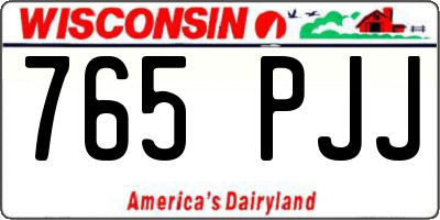 WI license plate 765PJJ