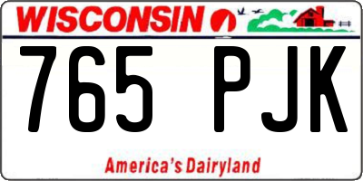 WI license plate 765PJK