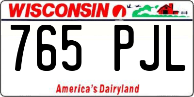 WI license plate 765PJL