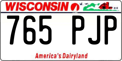 WI license plate 765PJP