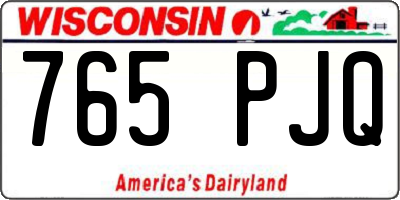 WI license plate 765PJQ