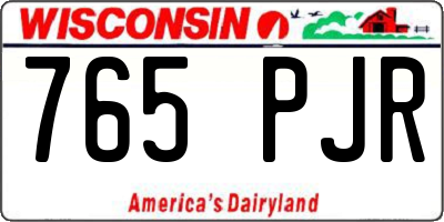 WI license plate 765PJR