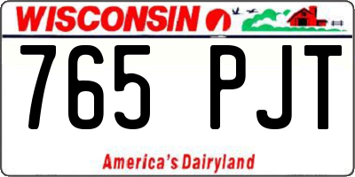 WI license plate 765PJT