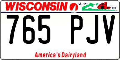 WI license plate 765PJV