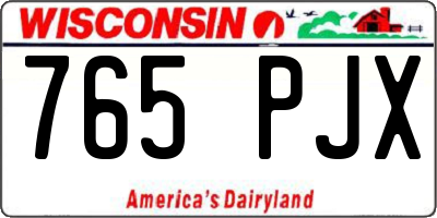 WI license plate 765PJX