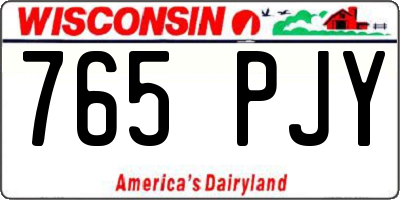 WI license plate 765PJY
