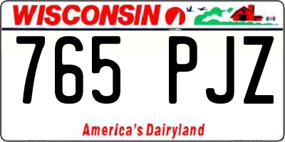 WI license plate 765PJZ