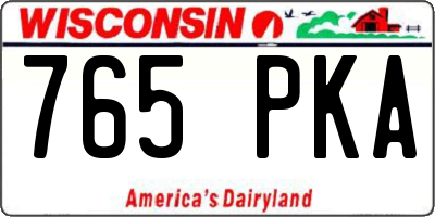 WI license plate 765PKA