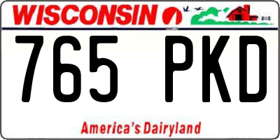 WI license plate 765PKD