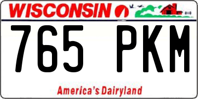 WI license plate 765PKM