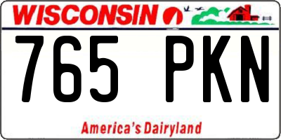 WI license plate 765PKN